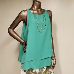 Audrey & Celine Layered Chiffon Blouse Size XL